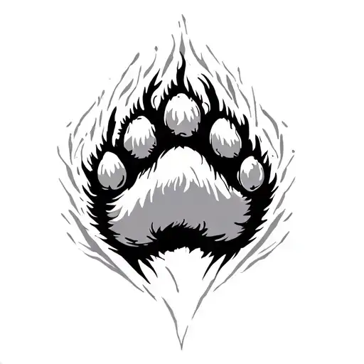 Bear Paw Black And White