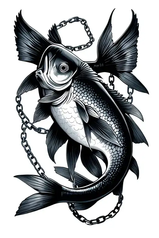 Cracking Chains Held By 2 Fish