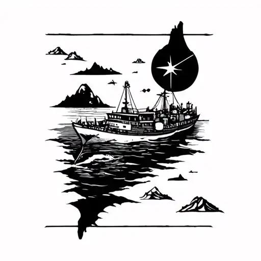 Minimalistic Travel Themed Tattoo Design