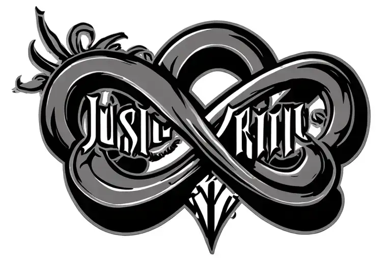 Infinity Symbol With Name Justice Intertwined