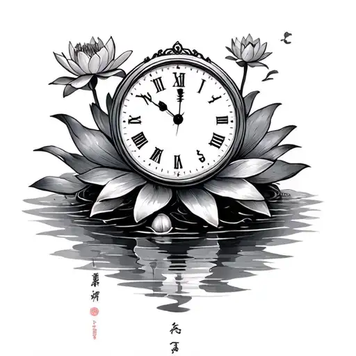 Japanese Clock On Water Lily