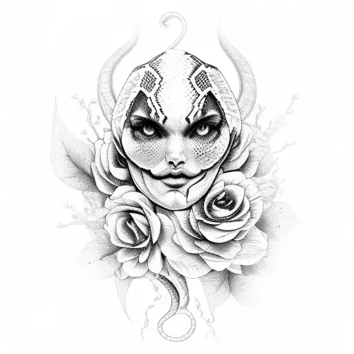 Snake Witch Moon Flowers