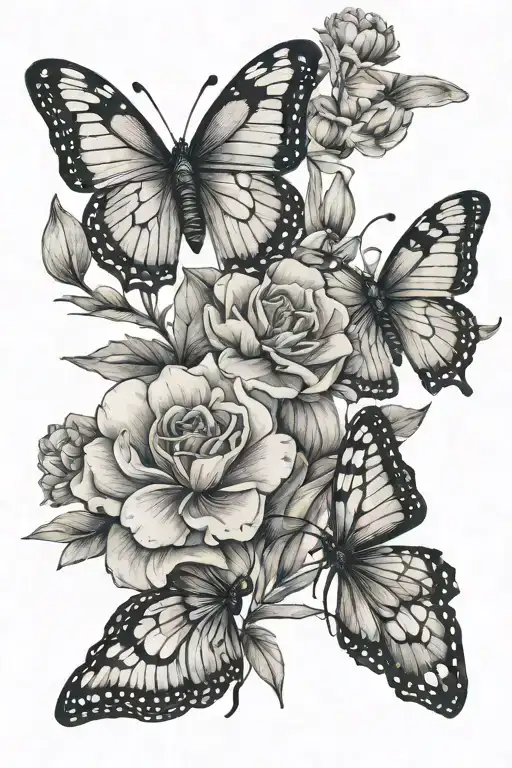 January Birth Flowers With Butterflies Saying Zac