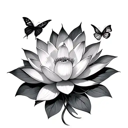 Butterflies And Lotus
