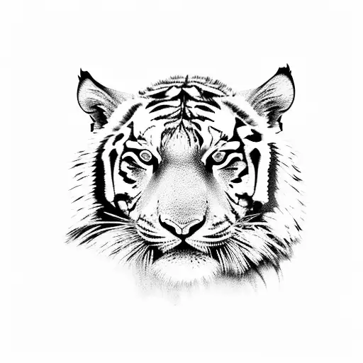 A Majestic Tiger Resting In A Field Of Wildflowers