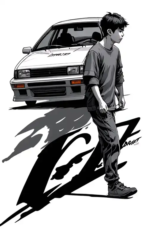 Ae86 Initial D Drift Whit Boy Walking