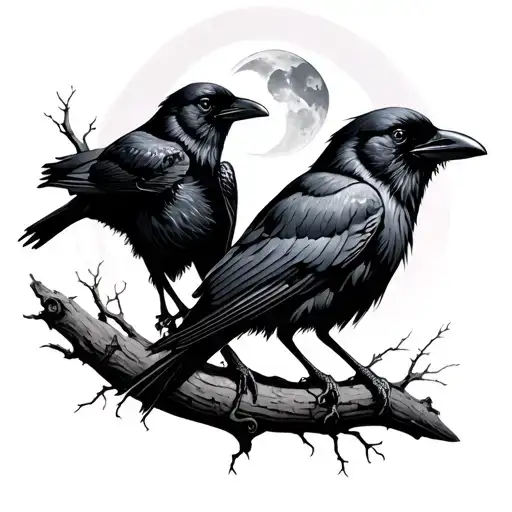 Crows And Moon