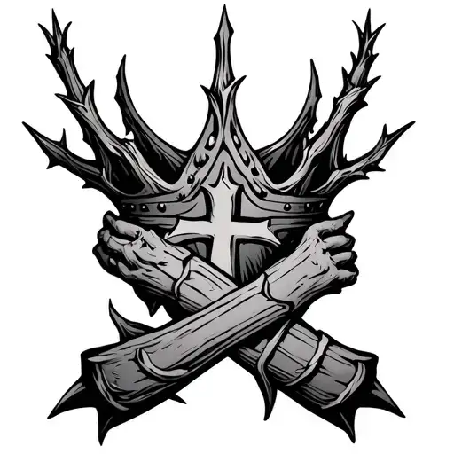 Thorn Crown With Cross Arm Sleeve