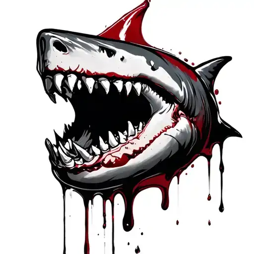 Shark Jaw With Blood Dripping