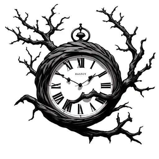 Tree Branch Wrapped Around The Clock