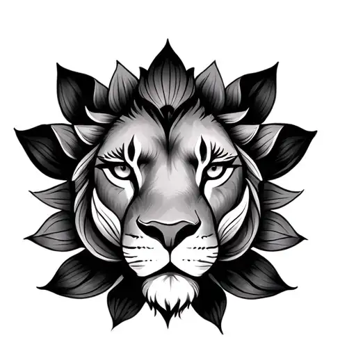 Lotus Flower Lion Eyes Surrounded