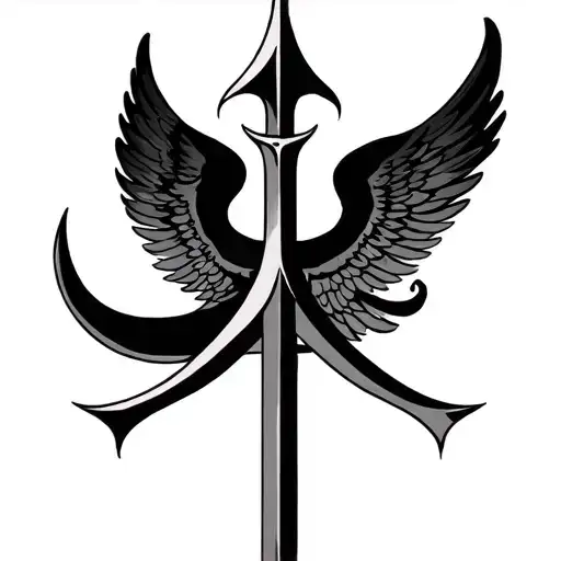 Templar Symbol With Angel's Wings