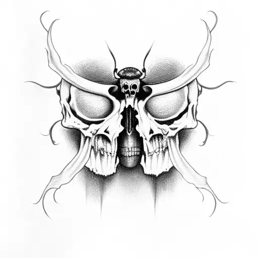 Death Moth Emerging From A Skull