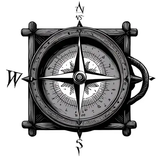 Fine Line Compass Pointing West In A Round Case