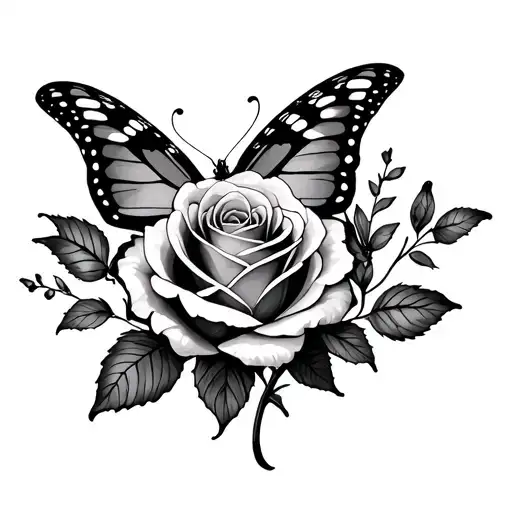 Rose And Butterfly Neck