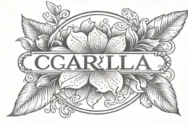 Carla Name Written Inside A Flower In Circle