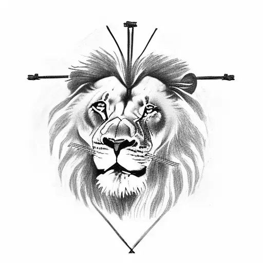 Lion With Crucifixion