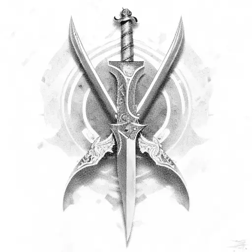 Lighting Striked Wrapped Around An Sword