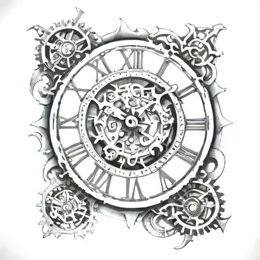 Mechanical Clock With Roman Numerals