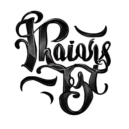 Script Tattoo Design Feature Kids Names