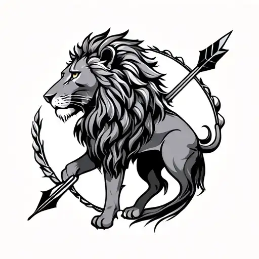 Leo Zodiac Sign With Arrow