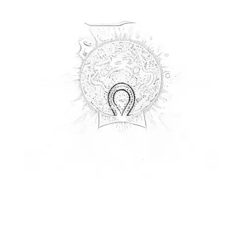 A Sun With A Symbol On It