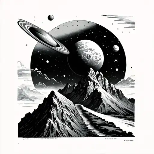 Mountain And The Path Leading To It Planets