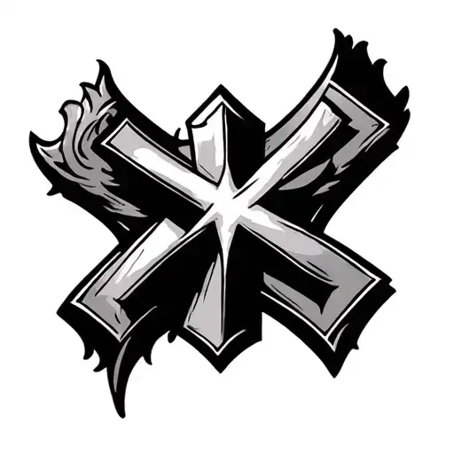 Black Cross Tattoo On Forearm