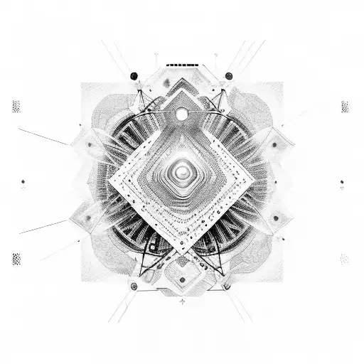 A Data Science-inspired Tattoo With Psychedelic Patterns And Binary Code