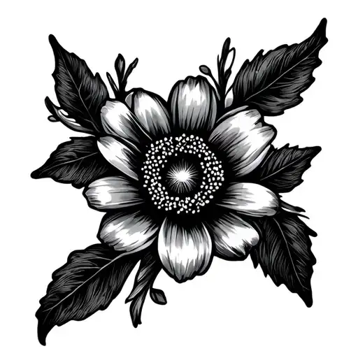 January Birth Month Flower Intertwined