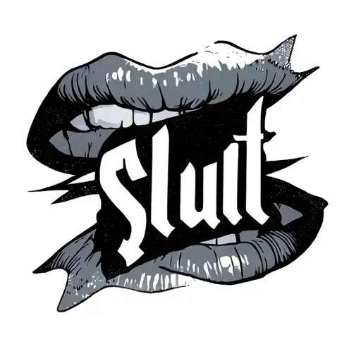 Minimalist Tattoo Featuring Word Slut