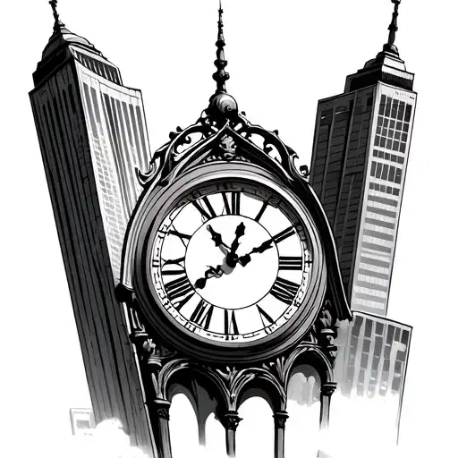Clock But The Clock Hands Are The Twin Trade Towers