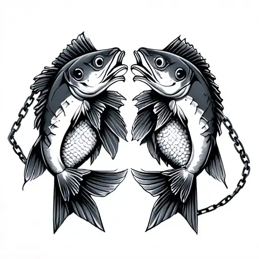 Cracking Chains Held By 2 Fish