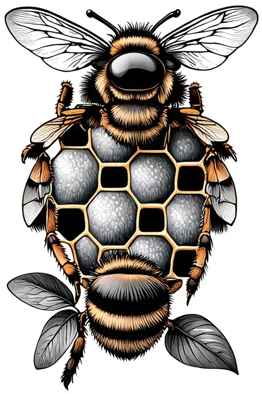 Honey Comb With Bee