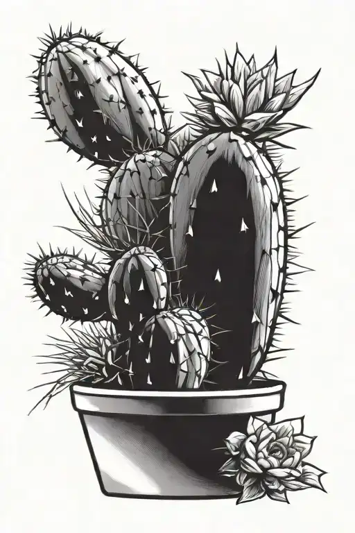 Cactus Growing In A Pot Left Side Is Shorter Than Right Side