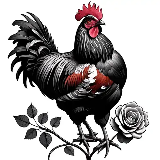 French Coq Holding English Rose