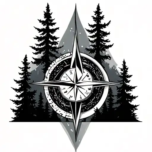 Forest & Compass Geometric Design Inspired
