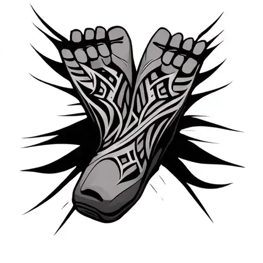 Soles On The Blackout -Type Shoulders With Tribal Some Somewhat Letering