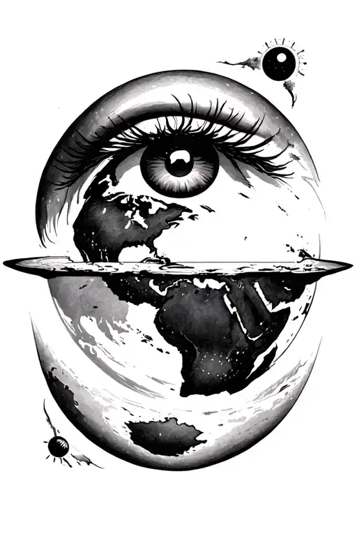 Eyes Above Looking Down On Earth Globe