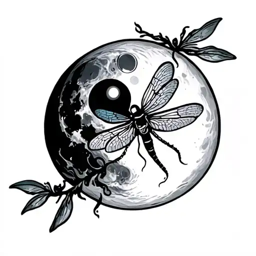 Libellule With Moon