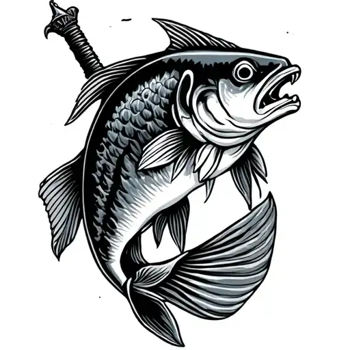 Fish Stabbed With Dagger