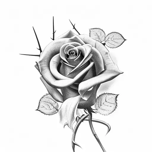 Rose Vine With Thorn's That Run Up Your Arm With A Rose On Your Neck