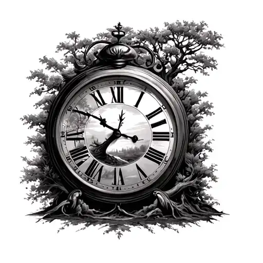Clock With Tree Inside