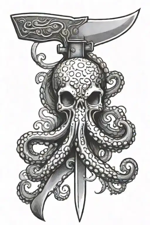 A Knife With An Octopus On It