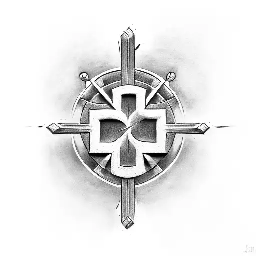 Cross With Adoption Symbol