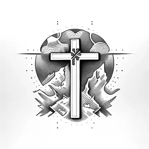 Cross With Adoption Symbol