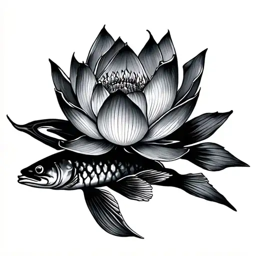 Lotus And Fish