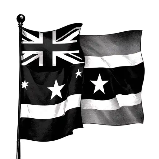 Australian And New Zealand Flags Stars Together On Same Flag