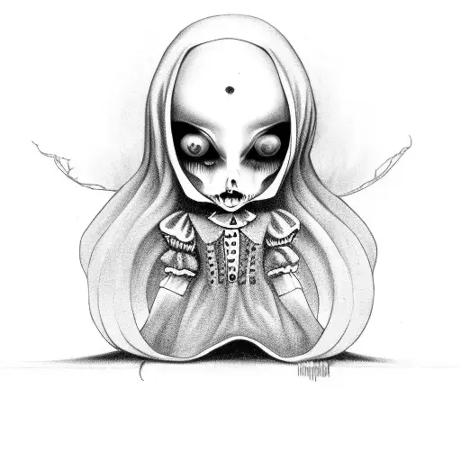 Old Creepy Goth Doll Full Body