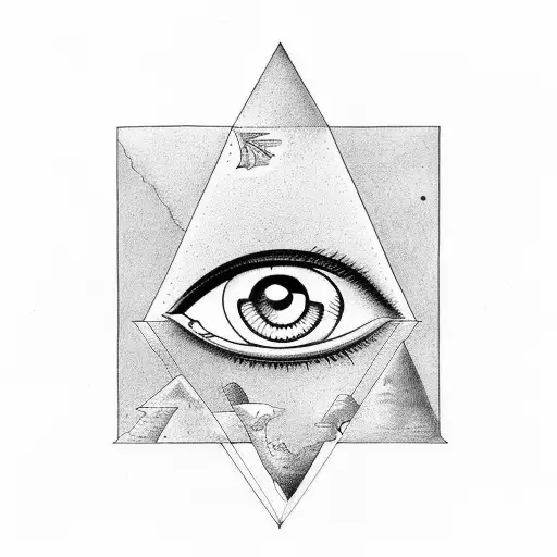 Scale With Evil Eye In A Pyramid